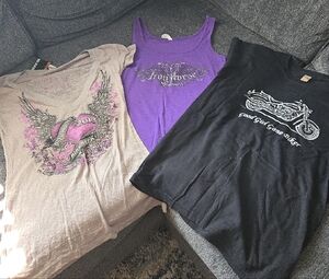 Biker Women's Tops - Black, Purple, Tan